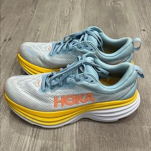 Hoka Women's Athletic Shoes - Sky Blue and Sunburst Yellow